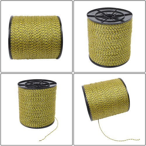 Yellow and Black 5200Ft 1585m 6 Stainless Steel Strands Fence Wire 140 Pounds