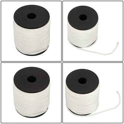 1/4 Inch 250ft White Nylon Solid Braid Rope Abrasion Resistance High UV