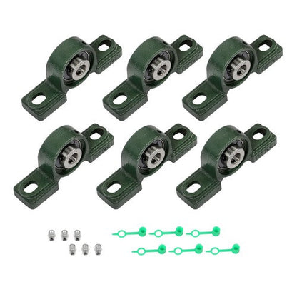 6PCS UCP201-8 Pillow Block Bearing 1/2" Bore 2 Bolt Cast Iron Base Self-Aligning
