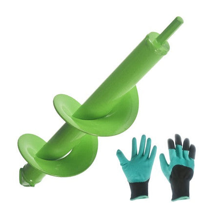 DIY Garden Auger Lime- 3"x12" Drill Bit Hole Digger With Thickened Spirals Green