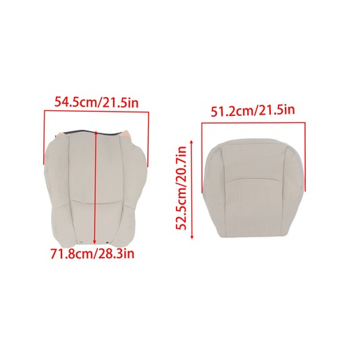 For Chrysler 300C 2005-2010 4PCS Both Side Bottom&Top Seat Cover Lt Gray Leather