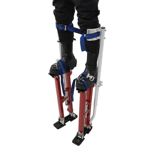 Aluminum Drywall Adjustable Height Stilts Tool For Painter Taping Red 24"-40"