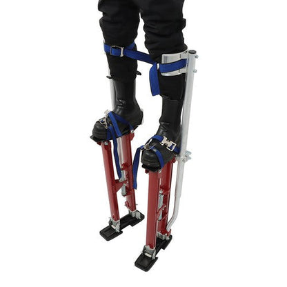 Aluminum Drywall Adjustable Height Stilts Tool For Painter Taping Red 24"-40"