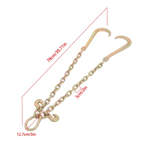 3/8in*2ft G80 Chain Double Limb Hook Chain Working Load 7100lbs 15IN J Hooks