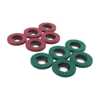 10 Pack 4-1/2 Inch Scour Flap Discs 120 and 240 Grit Grinding Sanding Discs