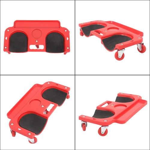 Universal Rolling Knee Creeper/Pads with Tool Tray Holder + 5 Swivel Castors Red