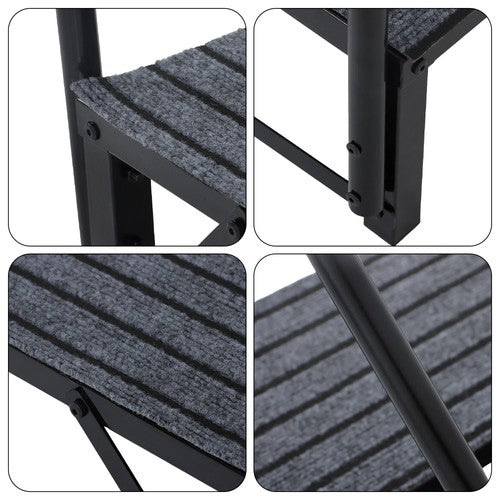 660lbs 2 Step RV Stairs Load Capacity Step Ladder Outdoor RV Steps (w/ Handrail)