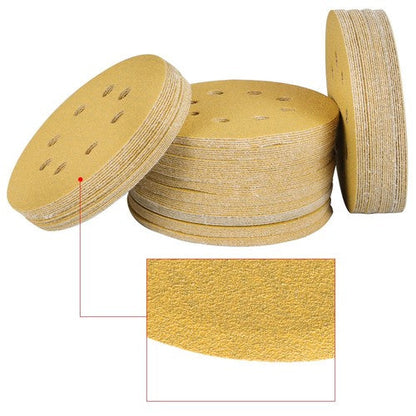100 Pack 5 Inch 8-Hole 100 Grit Hook-and-Loop Sanding Disc Sander Paper