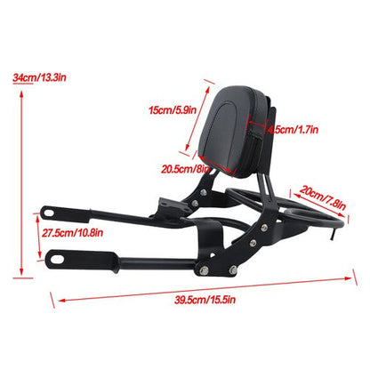 For Bonneville T100 T120/Black 2016-2024 Backrest Sissy Bar w/ Luggage Rack USA