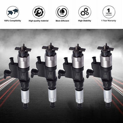4 pc 095000-5471 Fuel Injector Fit For 01-07 Isuzu NPR  l4
