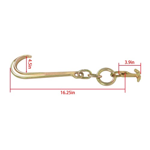 15 Inch G70 J Hook w/T-J Hook 5400 Lbs Working Load Limit Towing Hooks