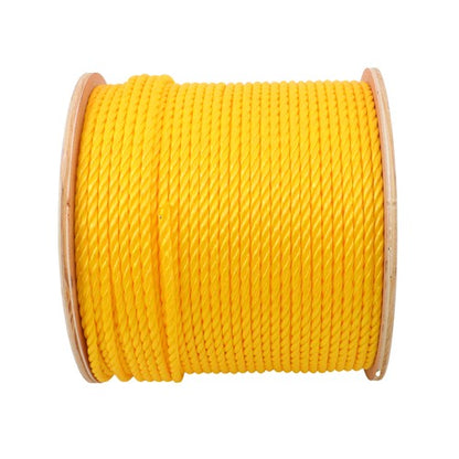 1/4 Inch by 600 Feet 3-Strand Yellow Braided Rope Breaking Strength 8500 pounds