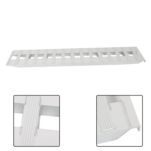 1 Pair 6063 Aluminum Silver 84" × 14" Ramps 6000Lbs Car Trailer Truck Hook End