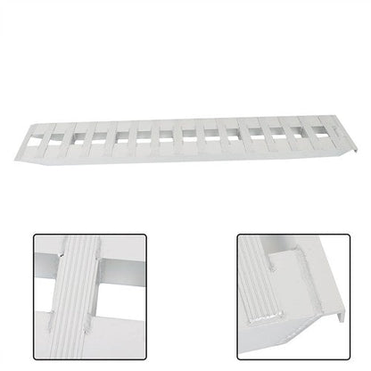 1 Pair 6063 Aluminum Silver 84" × 14" Ramps 6000Lbs Car Trailer Truck Hook End