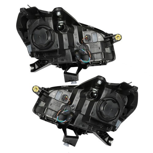 Headlights Halogen W/LED Tube Headlamps For GMC Acadia 2013-2016 2PCS Clear Lens