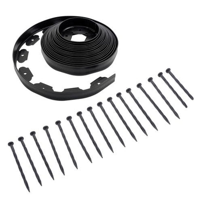 40FT Garden Edge Lawn Grass Stone Isolation Strip 16pcs Anchoring Spik US
