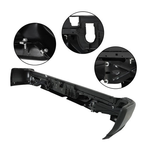 Rear Bumper w/ Vent w/o Sensor Holes Black Metal Suitable For RAM 1500 2019-2022