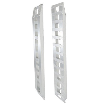 2Pcs 72'' × 14'' Aluminum Sliver Trailer Ramps 6500LBS Total Beavertail Hook End