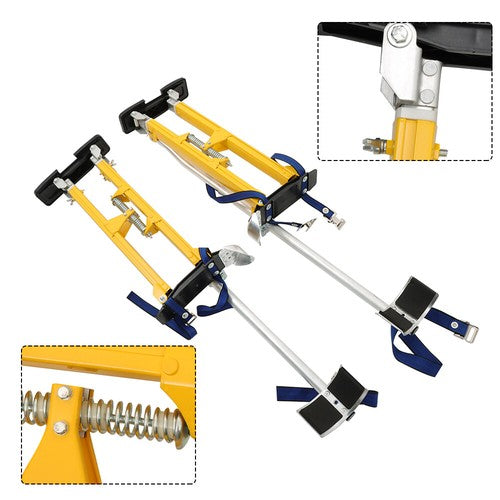 24"-40" Aluminum Drywall Tool Yellow Adjustable Height Stilts For Painter Taping