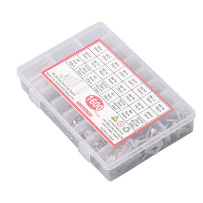 1600 Piece Metric Screw Assortment,M2 M3 M4 M5 Metric Bolt ,304 Stainless Steel