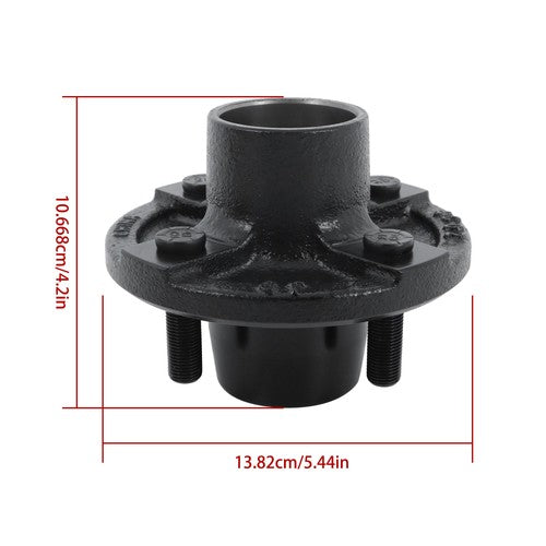4 on 4" Bolt Circle Trailer Hub w/ Bearing Kit & 1" Square BT8 Trailer Spindle