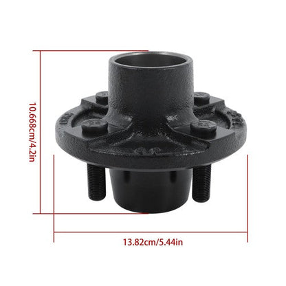 4 on 4" Bolt Circle Trailer Hub w/ Bearing Kit & 1" Square BT8 Trailer Spindle