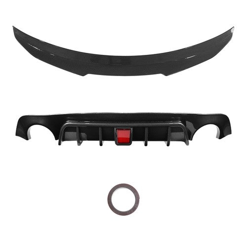 Rear Diffuser Trunk Spoiler Wing Carbon Fiber Style for 2018-2024 for Infiniti Q50
