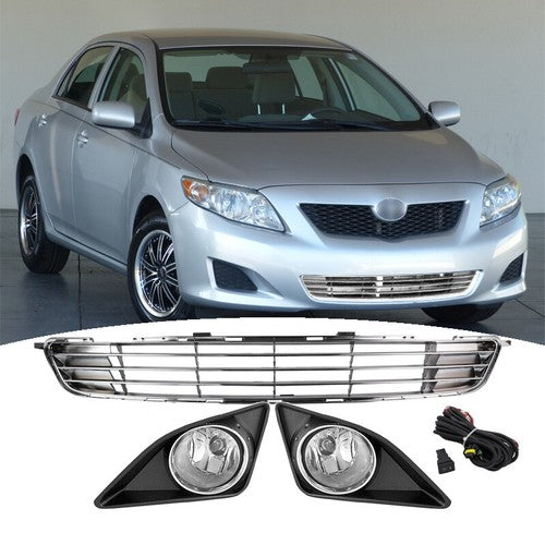Front Bumper Fog Lights Lamps Lower Grille Grill for 2009-2010 for Toyota Corolla