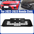 Front Bumper Black Mesh Low Grill W/License Plate Bracket For 22-23 Honda Civic