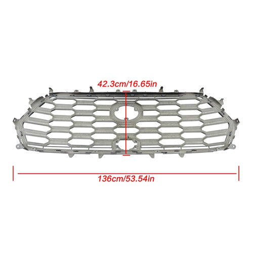 For Toyota Sequoia 2023-2024 Durable Black Chrome Front Bumper Upper Grille