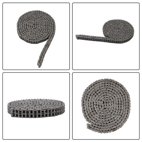 #35-2 Duplex Roller Chain 10 Feet Heavy Duty Double Strand with 2 Master Links