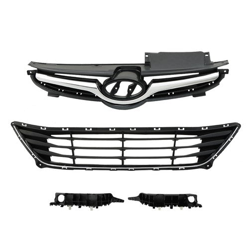For Hyundai Elantra 2014-2016 Front Upper Lower Grilles And Bumper Brackets Set