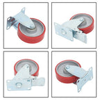 4 Inch - 4 Industrial Casters - two with brakes, two without