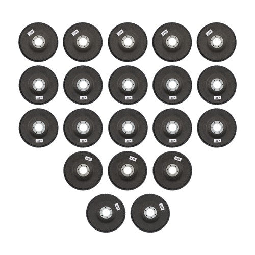 20 PCS T29 Flap Discs 4.5" x 7/8" 40/60/80/120 Grit Angle Grinder Sanding Disc