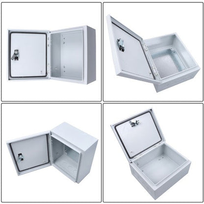 12x10x6" NEMA 4X Steel Electrical Box, IP56 Waterproof Lockable w/Mounting Plate