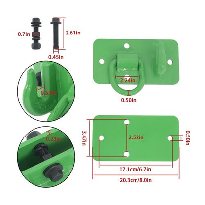 2 Pack Grade 70 Tractor Bucket Hooks w/ Tie Down Ring For Tractor Bucket RV UTV