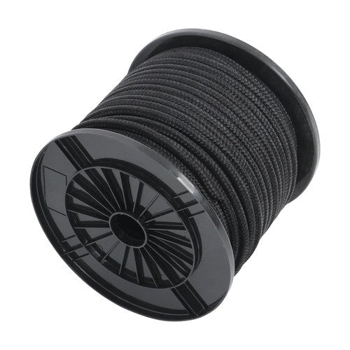 3/8in×250ft Nylon Solid Braid Rope High UV Abrasion Resistance Industrial Black