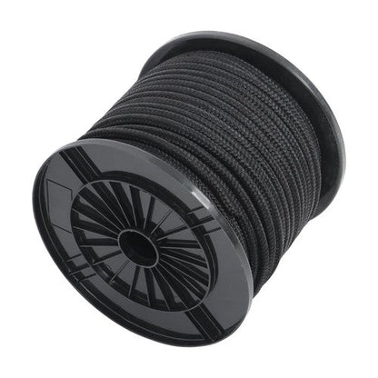 3/8in×250ft Nylon Solid Braid Rope High UV Abrasion Resistance Industrial Black