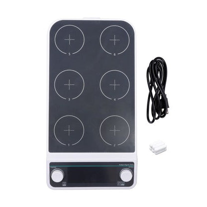 6x500ml 6 Position Magnetic Stirrer 50-1200RPM 120℃/248℉ Multi-Position Magnetic