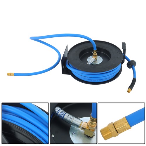 1/2" x 50' Max 300PSI Premium Rubber Hose, Heavy Duty Steel Air Hose Reel