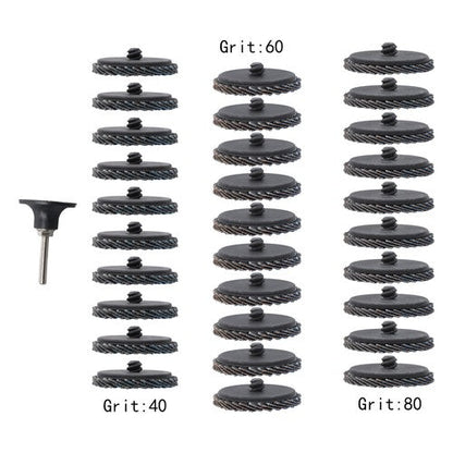 30 PCS 2 Inch Mixed Curved Roll Lock Quick Change Sanding Discs 40/60/80 Grit