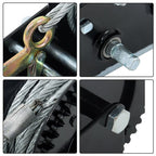 Winch Steel+Polyester Black 3500lbs 33ft 4:1/8:1 26mm Hook Bidirectional Ratchet