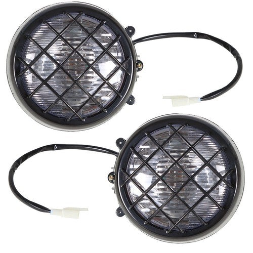 2× Headlights lens bulbs lights grills For Yamaha Banshee 1987-2006 Warrior 350