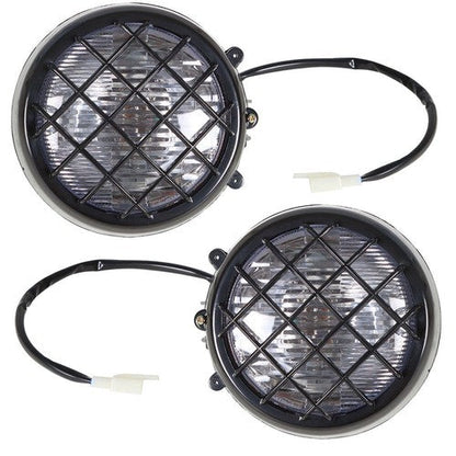 2× Headlights lens bulbs lights grills For Yamaha Banshee 1987-2006 Warrior 350