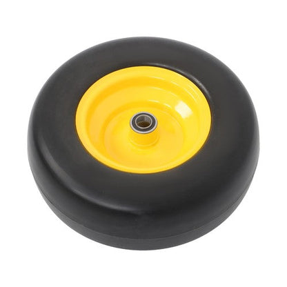 2Pcs 13x5.00-6 Flat Free Lawn Mower Tire And Wheel Solid Smooth Tread Yellow Rim