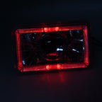 5" 4x6 inch Clear Lens Red LED Diamond Cut Semi Sealed Beam Projector Headlights