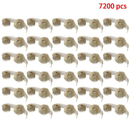 1-3/4" × 0.12" Coil Roofing Nail Galvanized 3/8" Head Diameter 15 Degree 7200Pcs