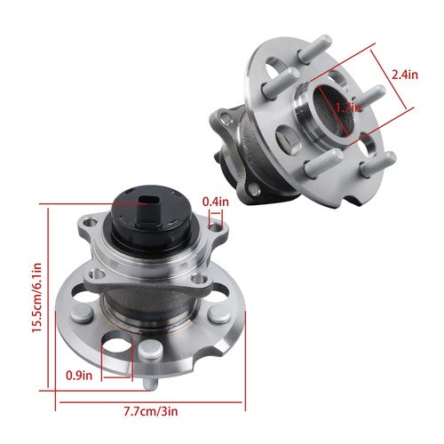 FWD 2pcs Rear Wheel Bearing and Hubs Assembly For Toyota Sienna 2004 - 2010
