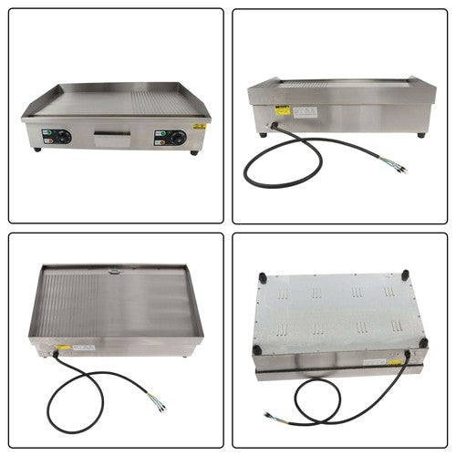 30 Inch Commercial Electric Griddle 3000W Countertop Teppanyaki Grill 122℉-572℉