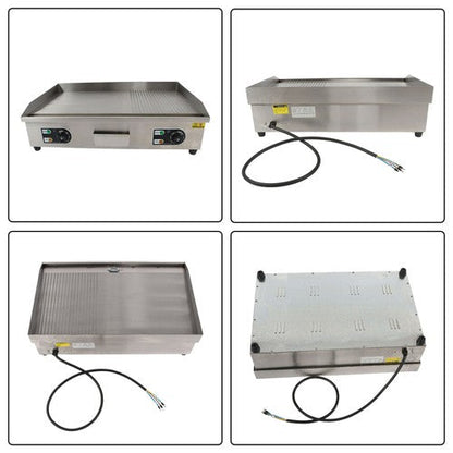 30 Inch Commercial Electric Griddle 3000W Countertop Teppanyaki Grill 122℉-572℉